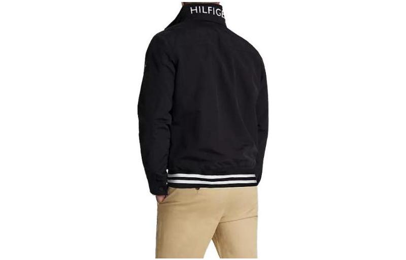 Tommy Hilfiger Black Letter Print Striped Collar Jacket M78J8297-BDS 圖 3