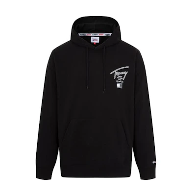 Tommy Hilfiger Black Logo Casual Oversized Hoodie Sweatshirt Unisex DM0DM15693-BDS
