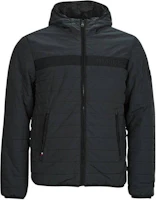 Tommy Hilfiger Black Logo Print Padded Hooded Jacket for Men MW0MW31639-BDS Tommy Hilfiger Black Logo Print Padded Hooded Jacket for Men MW0MW31639-BDS