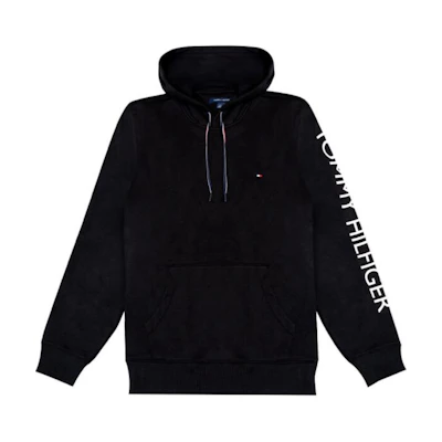 Tommy Hilfiger Black Pullover Hoodie with Logo Print - Fall/Winter Edition 78J9710-001