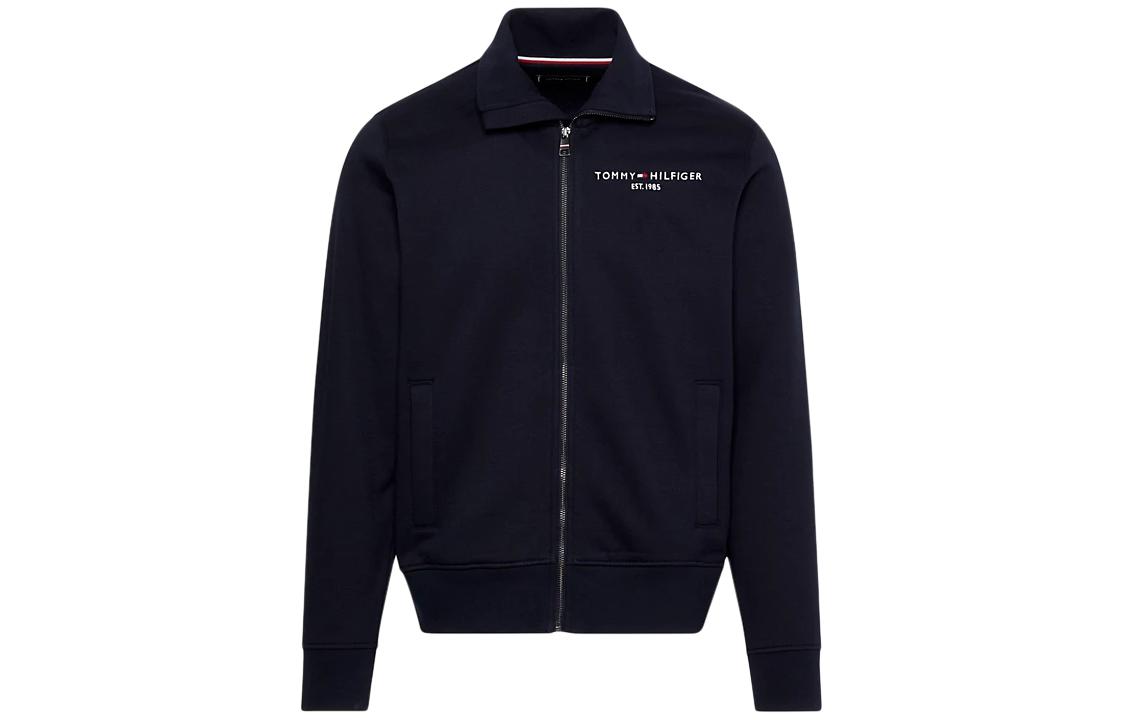 Tommy Hilfiger Black Slim Fit Zip Jacket with Embroidered Logo MW0MW29327DW5