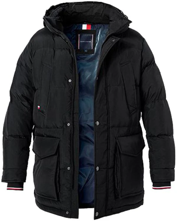 tommy-hilfiger-black-solid-color-hooded-down-jacket-mw-0-mw-14889-bds