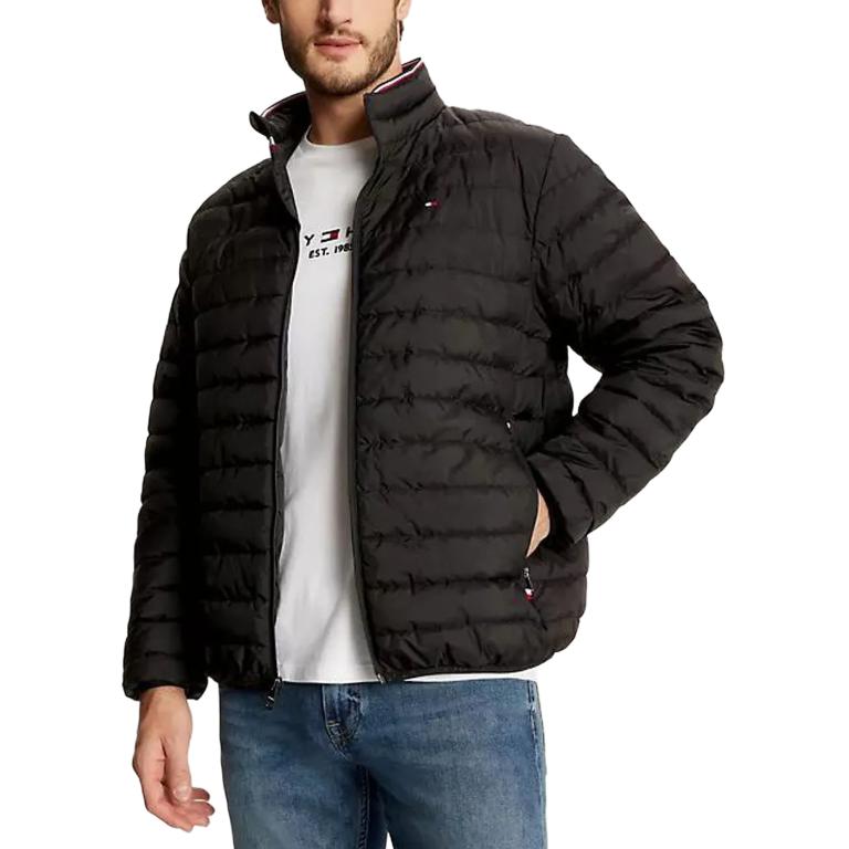 Tommy Hilfiger Black Solid Stand-Collar Zip Long-Sleeve Jacket 78J6192-BDS