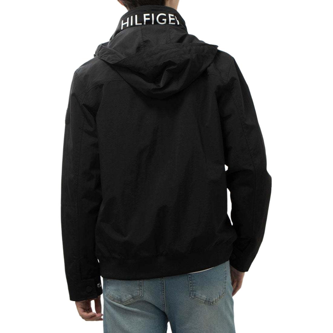 Shop 汤米希尔费格黑色防风防水商务拉链夹克 78J8297-002 BDS 78J8297-002-BDS