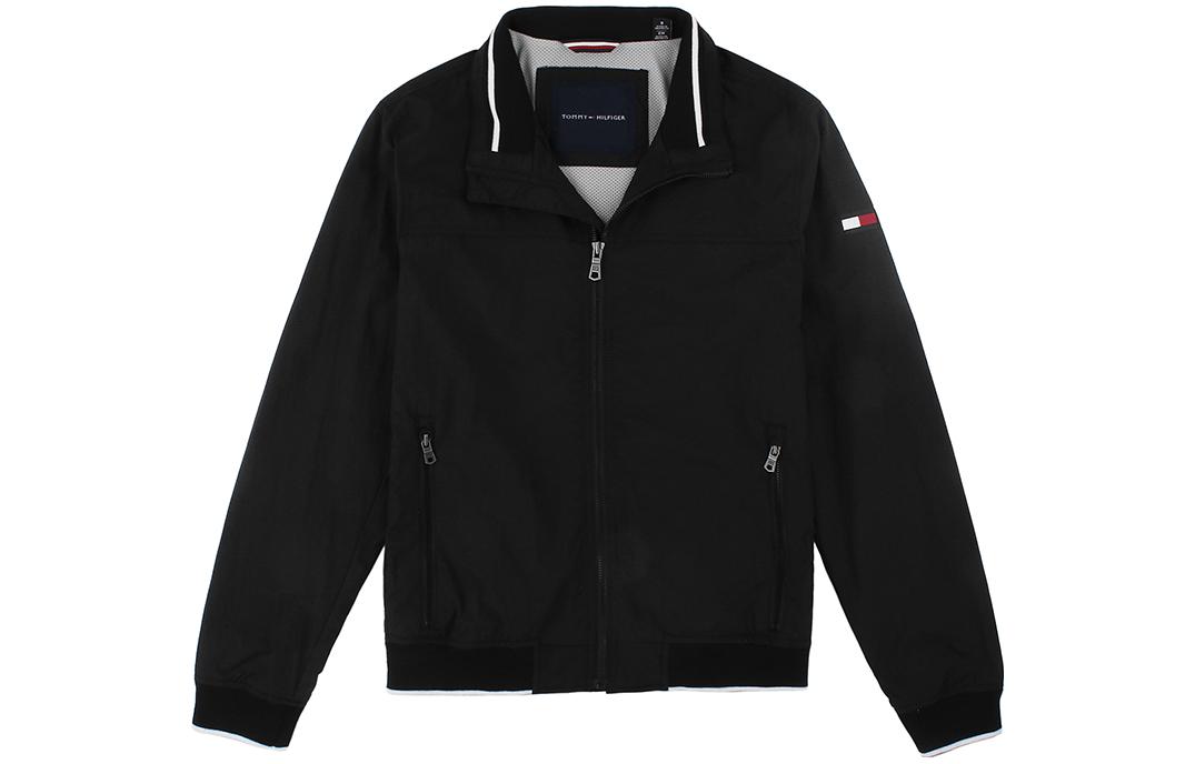 Tommy Hilfiger Black Windproof Waterproof Stand Collar Jacket 156AN355