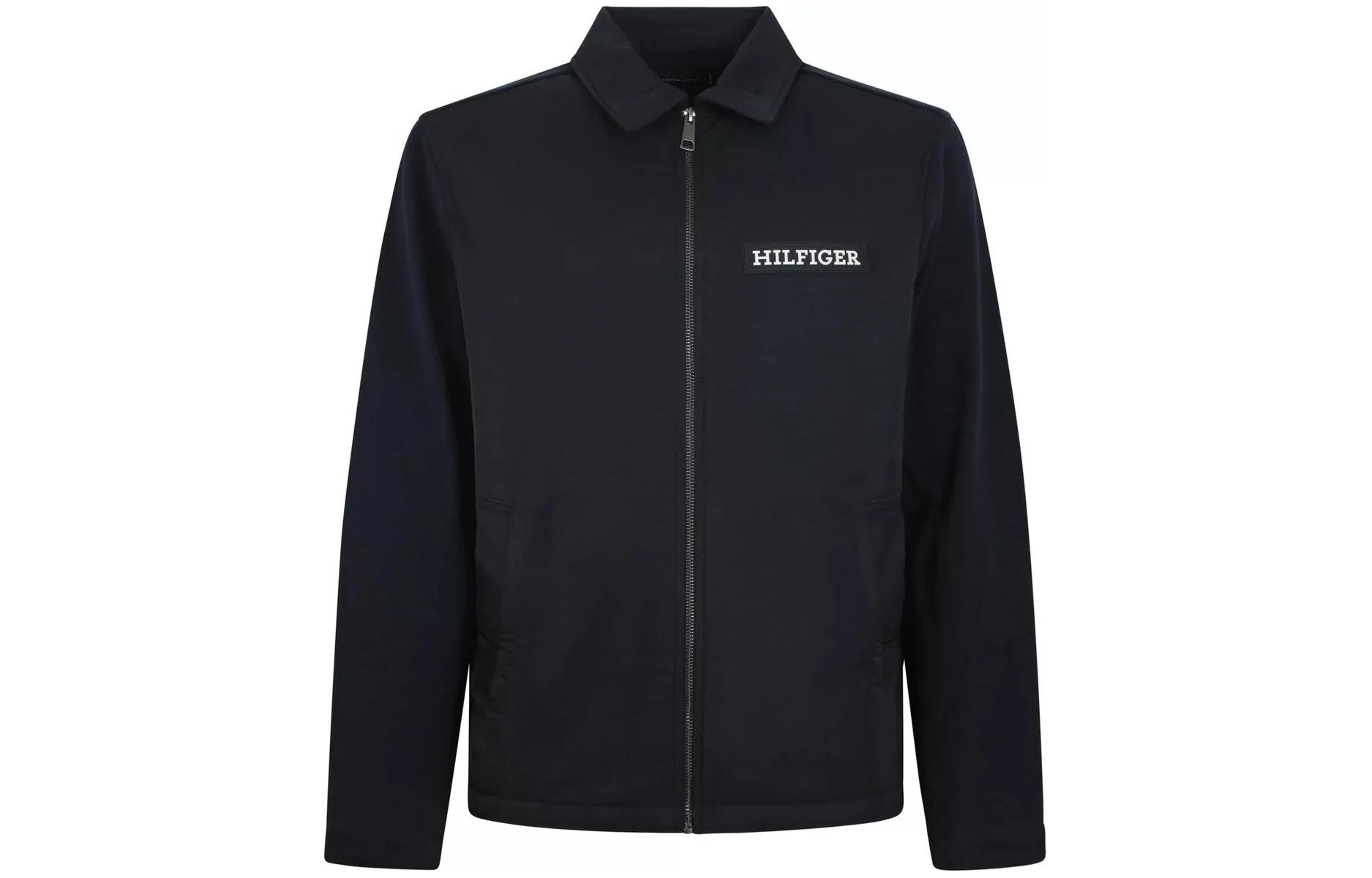 Tommy Hilfiger Black Zip-Up Jacket with Letter Print Design MW0MW33654-DW5