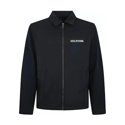 Tommy Hilfiger Black Zip-Up Jacket with Letter Print Design MW0MW33654-DW5