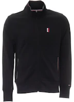Tommy Hilfiger Black Zip-Up Stand Collar Lightweight Sweatshirt 78J2809-001 Tommy Hilfiger Black Zip-Up Stand Collar Lightweight Sweatshirt 78J2809-001