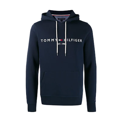 Tommy Hilfiger Blue Hoodie with Embroidered Logo MW0MW10752-NAVY