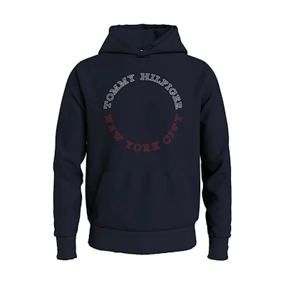 Tommy Hilfiger Blue Hoodie with Letter Print Casual Long Sleeves MW0MW32655-DW5