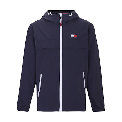 Tommy Hilfiger Blue Logo Patch Drawstring Hooded Jacket DM0DM13340-C87