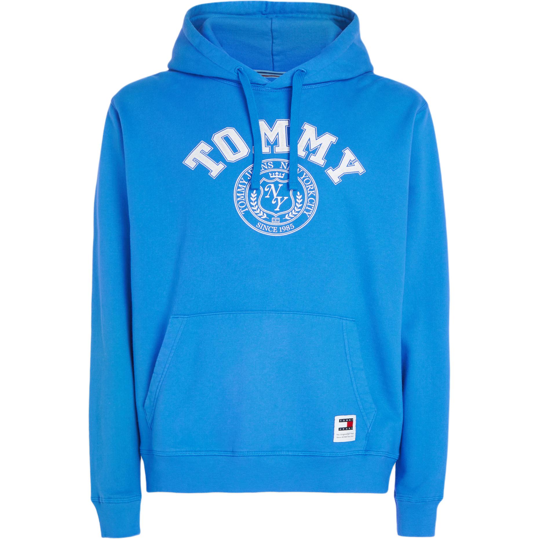 Tommy Hilfiger Blue Logo Print Comfy Hoodie Long Sleeve DM19235-C2T