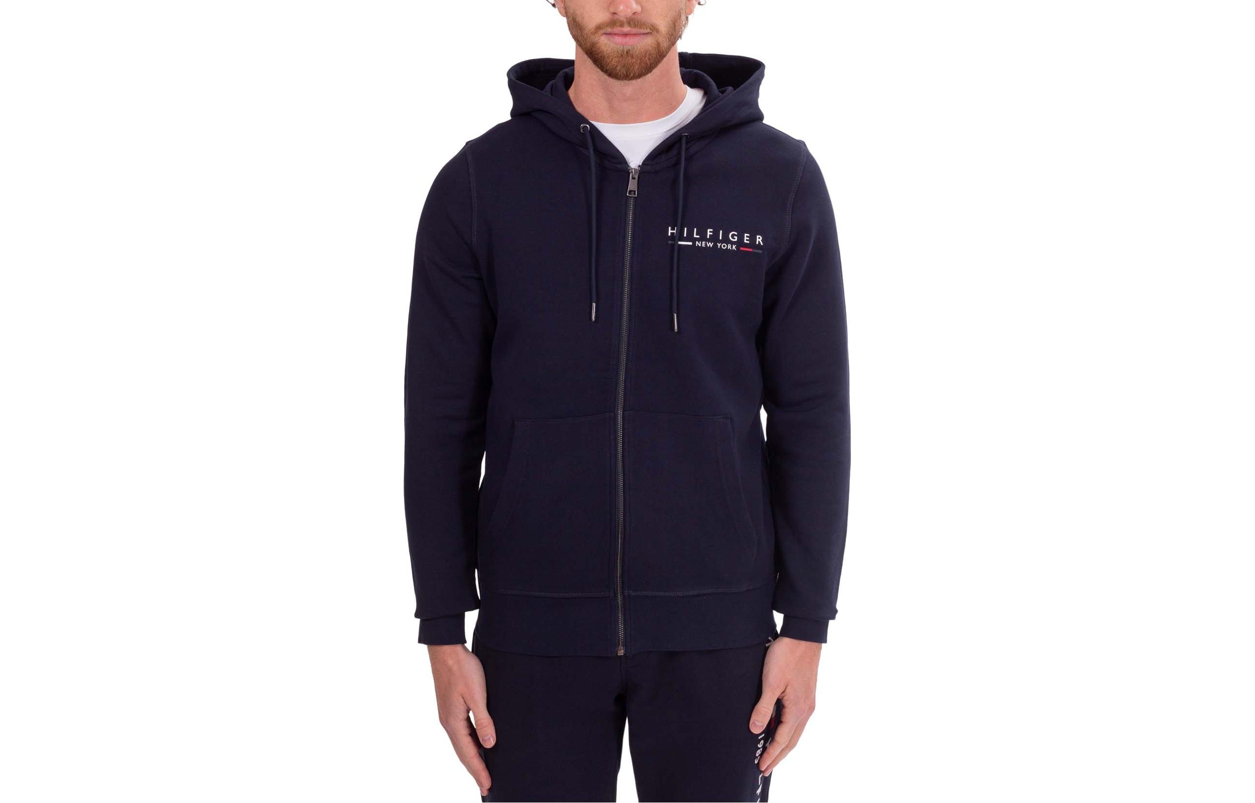 Tommy Hilfiger Blue Logo Print Zip-Up Hoodie MW0MW29326DW5