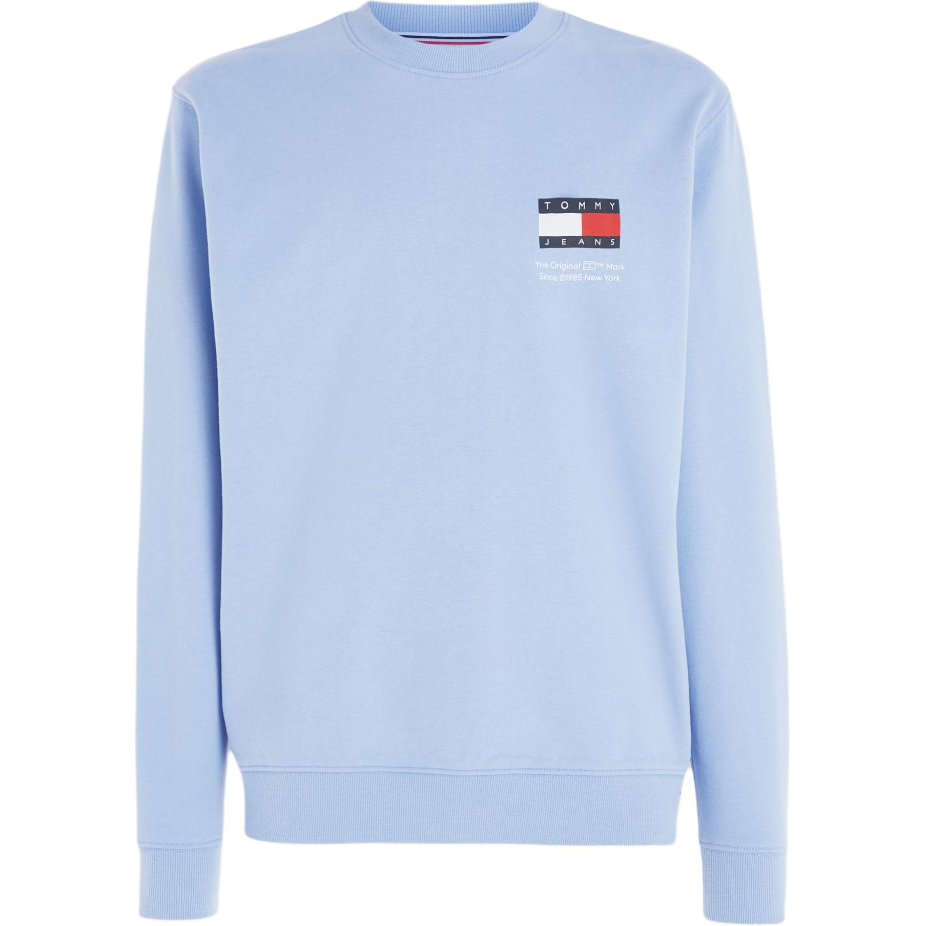 Tommy Hilfiger Blue Ribbed Knit Crewneck Long Sleeve Sweatshirt DM19608-C15