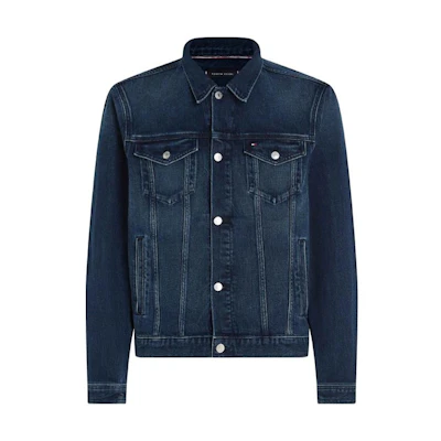Tommy Hilfiger Blue Solid Color Long-Sleeve Jacket with Collar MW33363-1BM