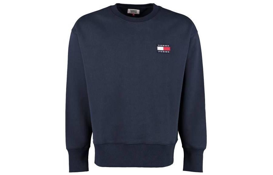 Tommy Hilfiger Blue Solid Logo Crewneck Sweatshirt DM0DM06592-002