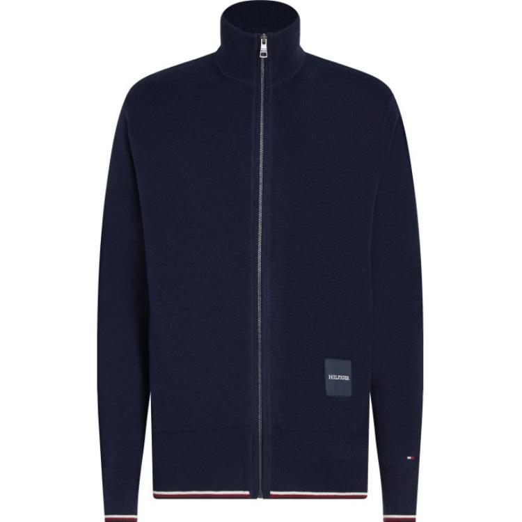 Tommy Hilfiger Blue Stand Collar Zip-Up Jacket MW0MW331100-DW5