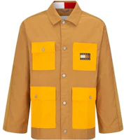 Tommy Hilfiger Brown Colorblock Polo Jacket with Embroidered Flag 08878J3487 Tommy Hilfiger Brown Colorblock Polo Jacket with Embroidered Flag 08878J3487