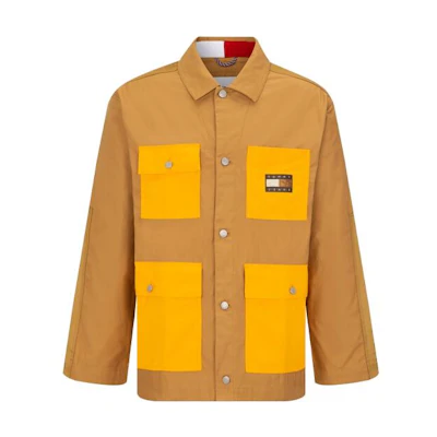 Tommy Hilfiger Brown Colorblock Polo Jacket with Embroidered Flag 08878J3487