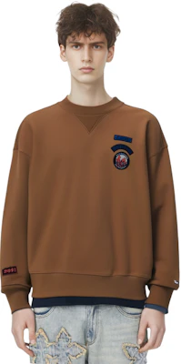 汤米希尔费格棕色刺绣标志纯棉圆领卫衣 MW0MW32671 Sizing 汤米希尔费格棕色刺绣标志纯棉圆领卫衣 MW0MW32671