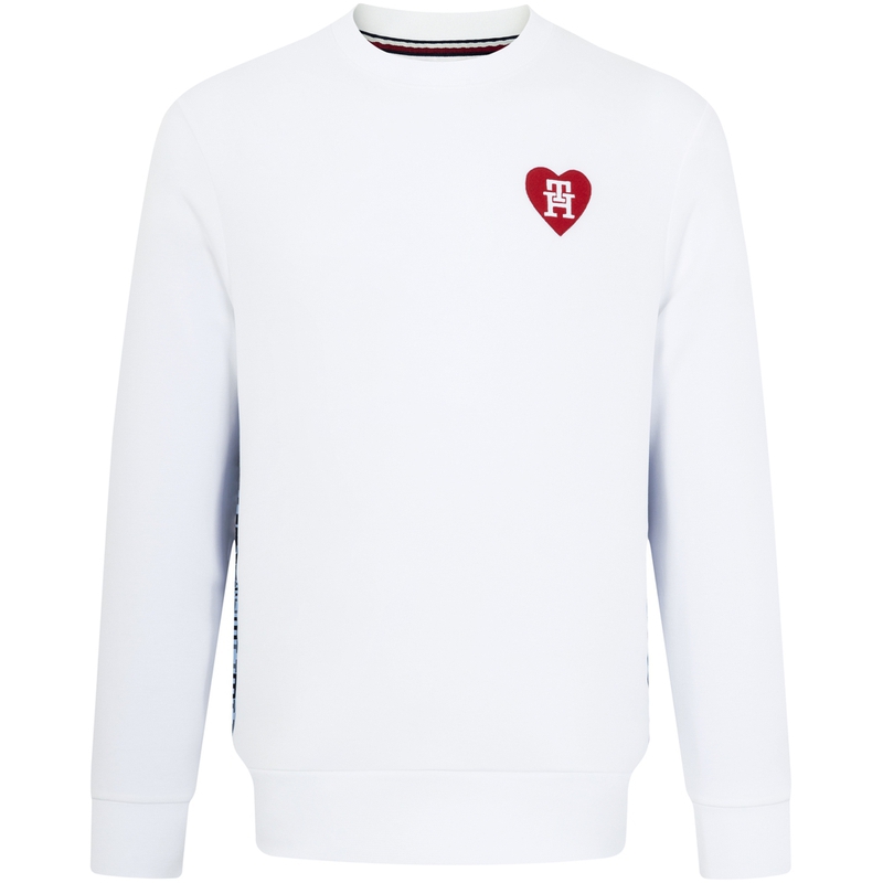 Tommy Hilfiger Capsule Heart Logo Oversized Crewneck Sweatshirt Unisex White MW0MW32372YCF