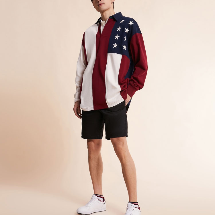 Lookbook 汤米·希尔费格胶囊系列宽松拼色卫衣 红白蓝 MW0MW31341