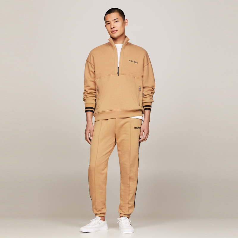 Details for 汤米·希尔费格休闲纯棉半拉链套头衫卡其色卫衣 MW0MW34404