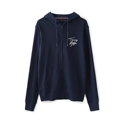 Tommy Hilfiger Casual Logo Hoodie Jacket with Signature Print UM0UM02244