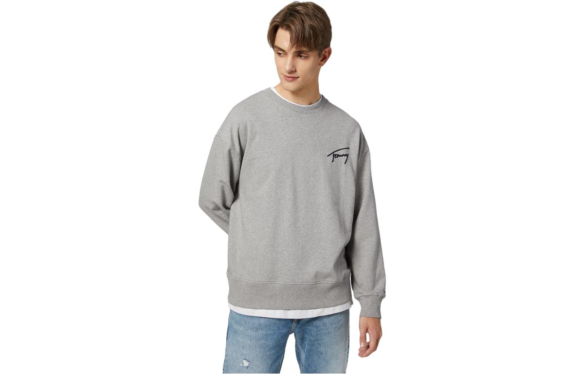 Tommy Hilfiger Casual Oversized Crewneck Pullover Sweatshirt Unisex Grey DM0DM15206-PJ4
