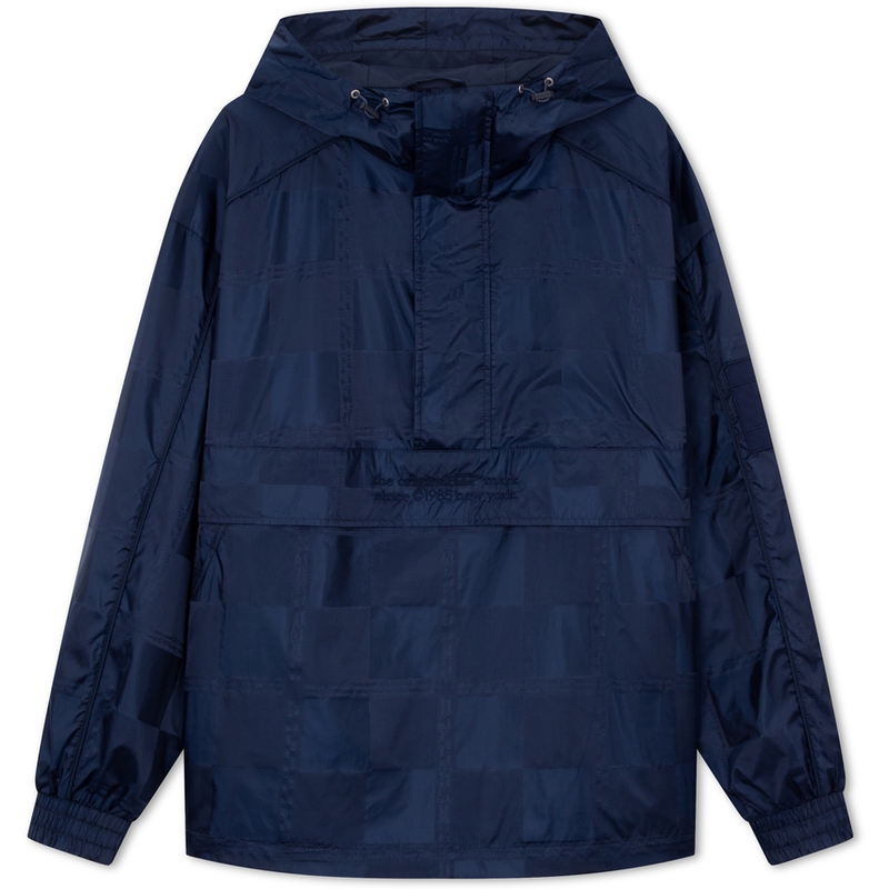 Tommy Hilfiger Checkerboard Half-Zip Loose Hoodie Jacket Unisex Navy Blue DM0DM18498-DCC