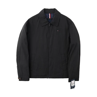 Tommy Hilfiger Classic Black Logo Embroidered Business Casual Jacket Men TM-159AK644