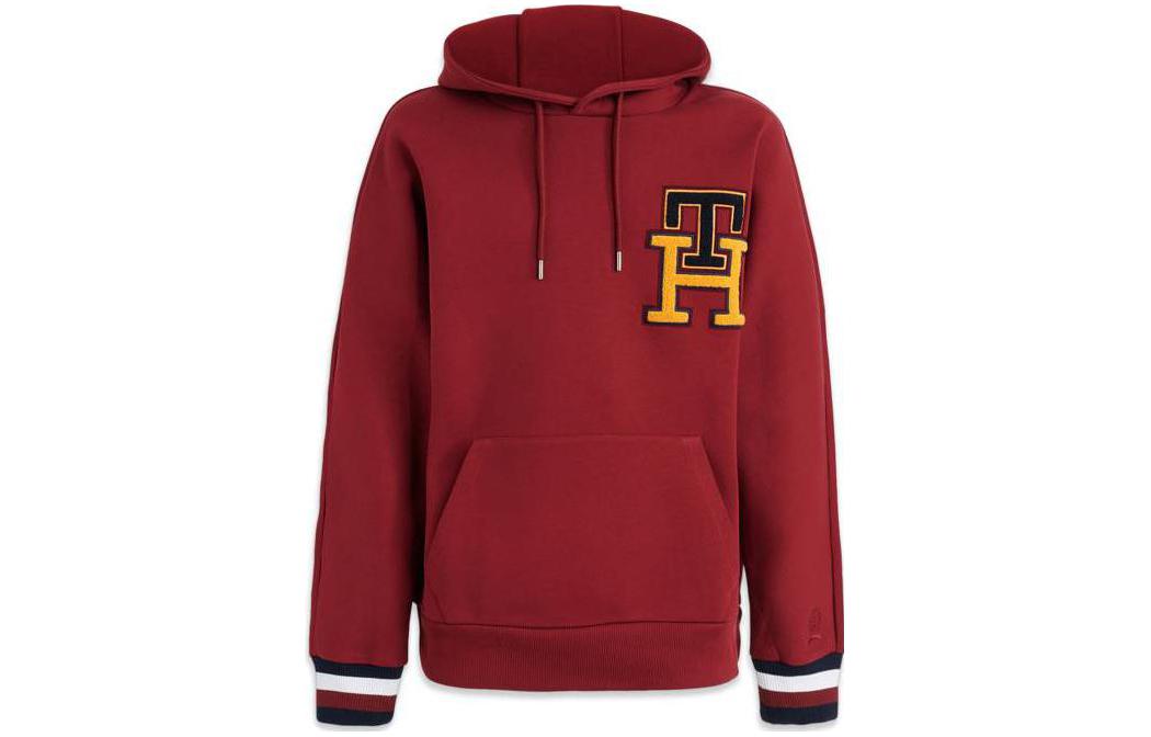 Tommy Hilfiger Classic Logo Embroidered Hoodie Dark Red Christmas Edition MW0MW28890XJS