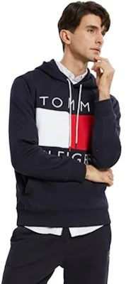 Tommy Hilfiger 拼色刺繡抽繩連帽套頭衫 08678J1753- 1