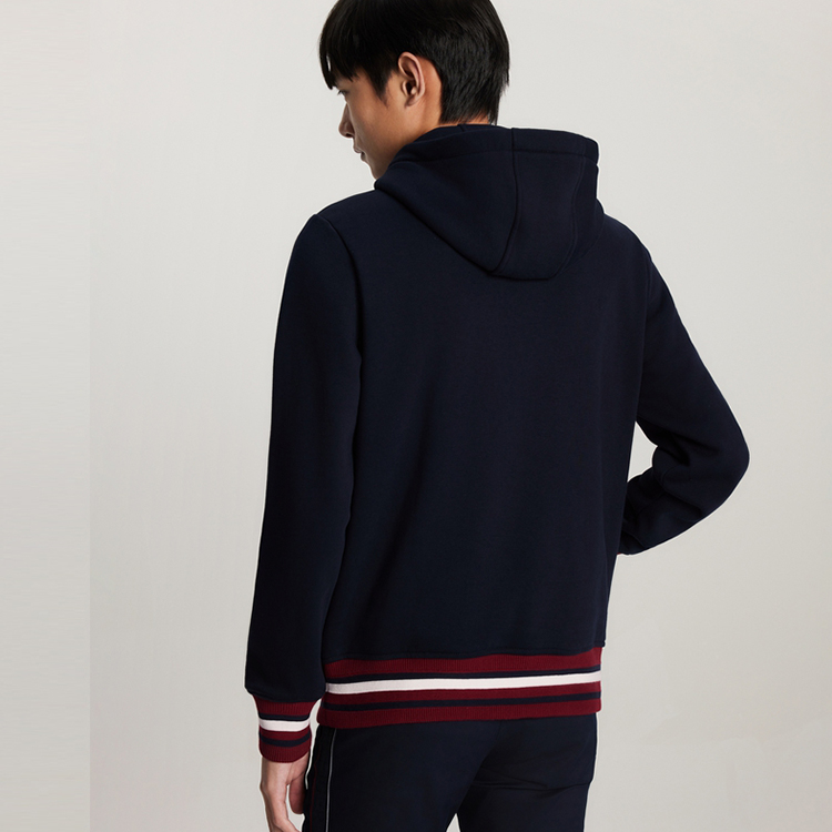 Shop Tommy Hilfiger 拼色刺繡Logo連帽上衣 MW0MW32680