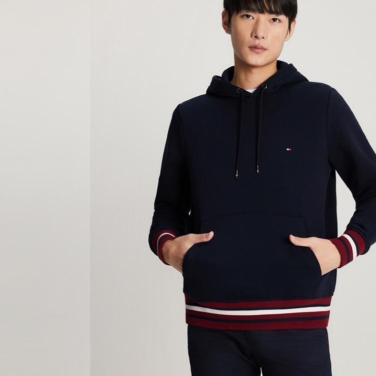 Details for Tommy Hilfiger 拼色刺繡Logo連帽上衣 MW0MW32680