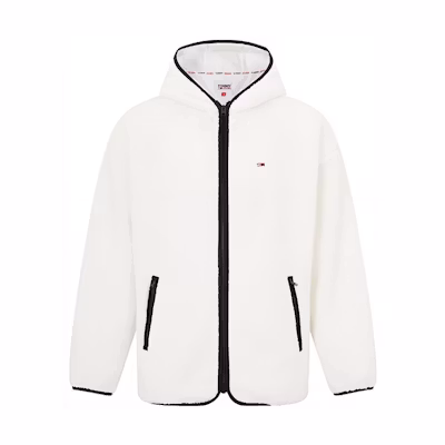 Tommy Hilfiger Colorblock Hoodie White - Loose Fit Long Sleeve DM0DM15290