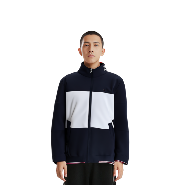 Cheap Tommy Hilfiger 拼接色塊長袖外套 深藍色 78J5746-411