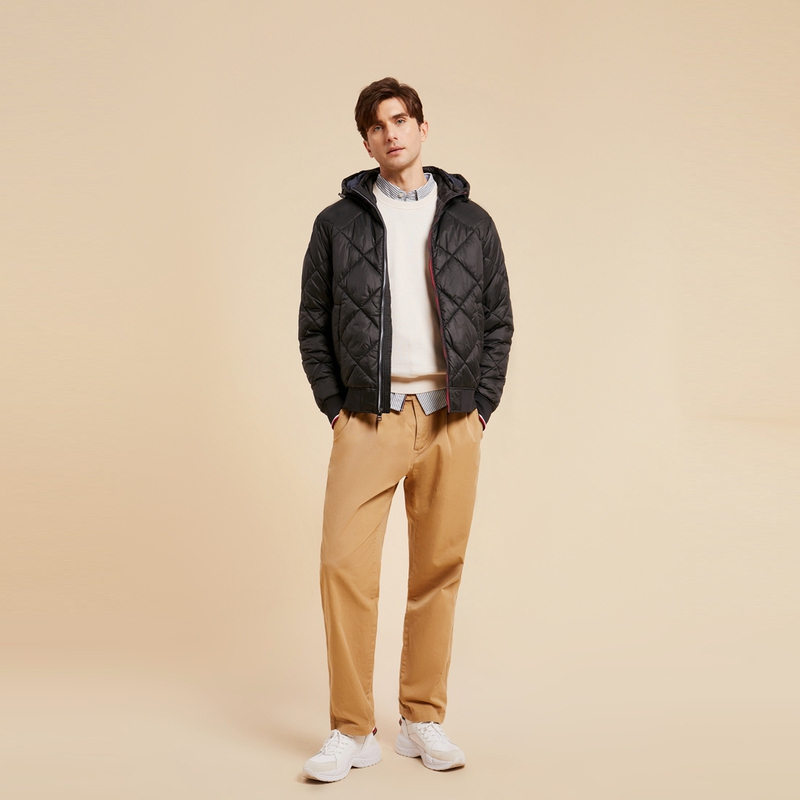 Details for 汤米希尔费格男士拼色加厚连帽夹克 - 修身保暖外套 78J9385