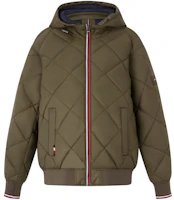 Cheap Tommy Hilfiger Colorblock Quilted Hooded Jacket for Men - Slim Fit, Warm Outerwear. 78J9385