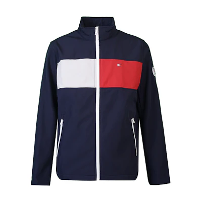 Tommy Hilfiger Colorblock Windbreaker Jacket - Casual and Waterproof 158AP521-NS4/BLK/RED