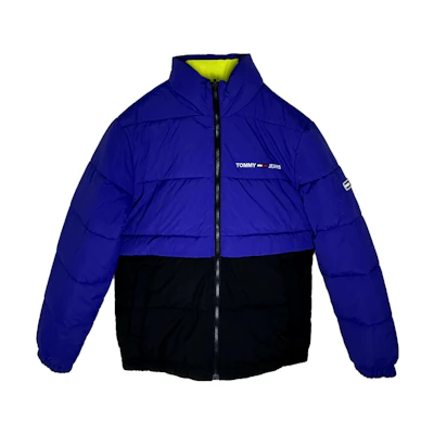 Tommy Hilfiger Colorblock Zip-Up Jacket Blue Long Sleeve Casual Coat DM0DM11185