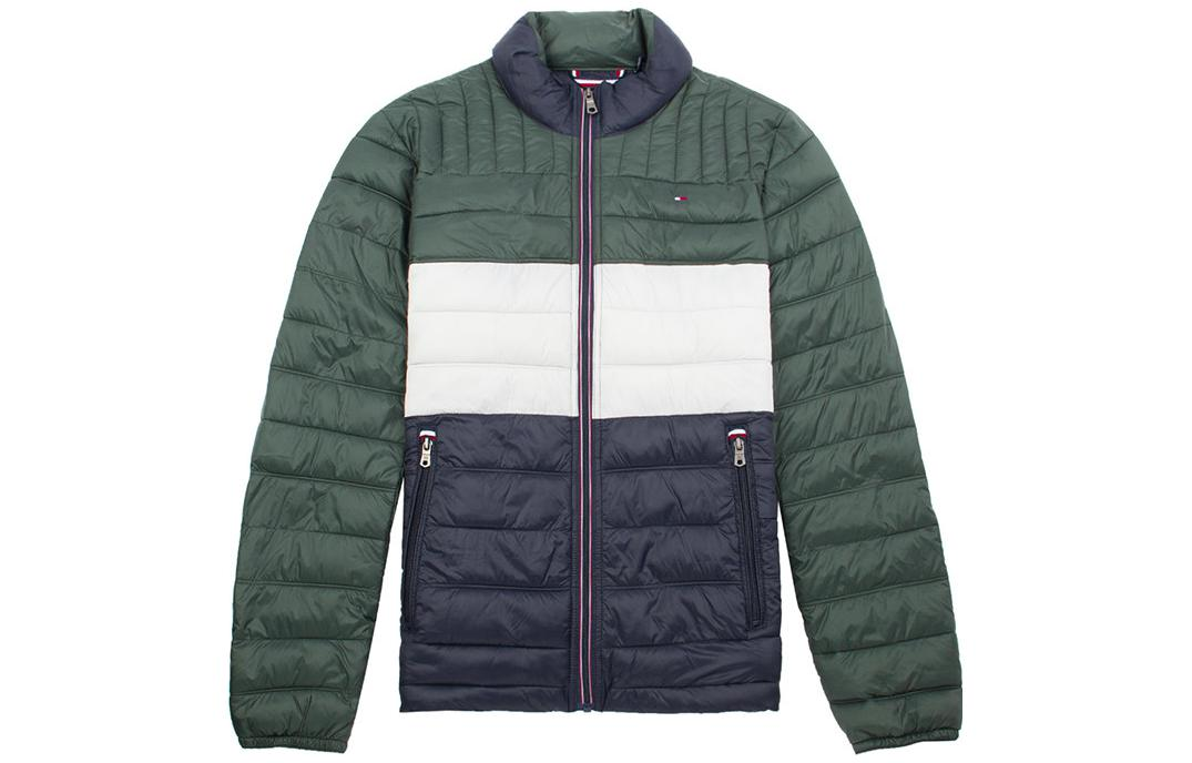 Tommy Hilfiger Colorblock Zip-Up Jacket with Stand Collar 158AN496-GREEN