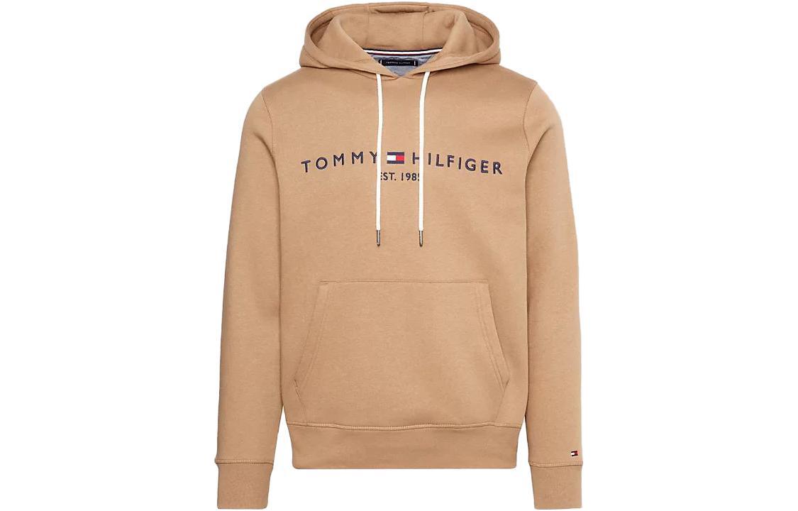 Tommy Hilfiger Contrast Drawstring Logo Embroidery Hoodie SS23 Khaki Casual Wear MW0MW11599GW8