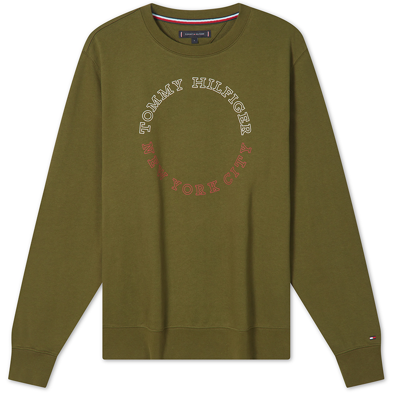 Tommy Hilfiger Cotton Crewneck Sweatshirt with Colorblock Logo Print MW0MW32694