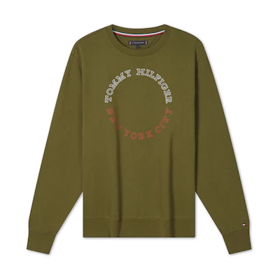 Tommy Hilfiger Cotton Crewneck Sweatshirt with Colorblock Logo Print MW0MW32694