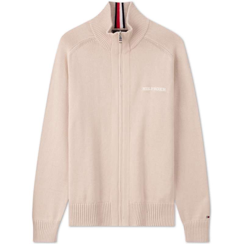 Tommy Hilfiger Cotton Embroidered Business Casual Knit Cardigan Jacket MW0MW33135