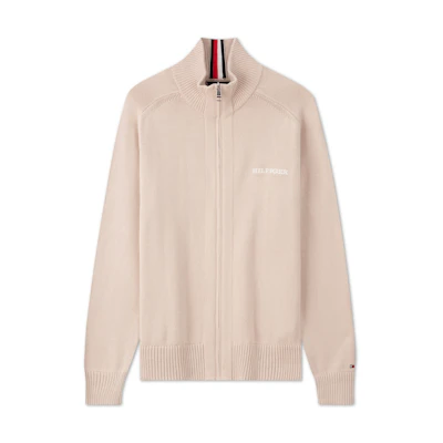 Tommy Hilfiger Cotton Embroidered Business Casual Knit Cardigan Jacket MW0MW33135
