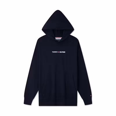 Tommy Hilfiger Cotton Embroidered Letter Pullover Hoodie Sweatshirt 78J8286