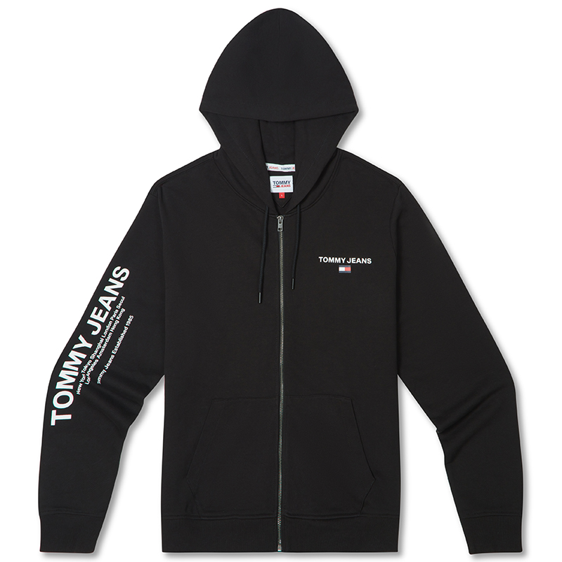 Tommy Hilfiger Cotton Letter Print Zip-Up Hoodie Unisex DM0DM17783