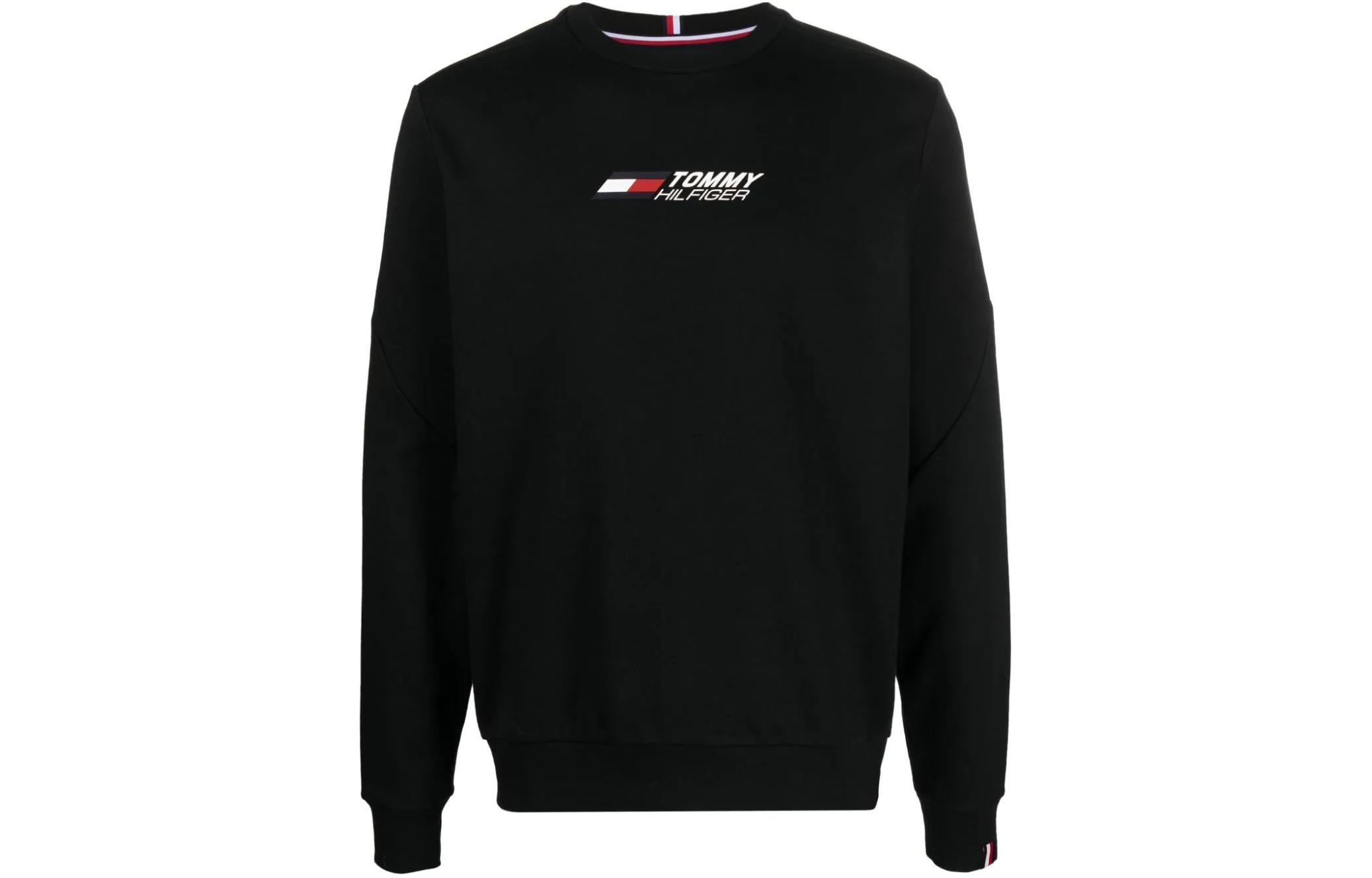 Tommy Hilfiger Crewneck Logo Line Long-Sleeve Sweatshirt Black MW0MW30382-DW5